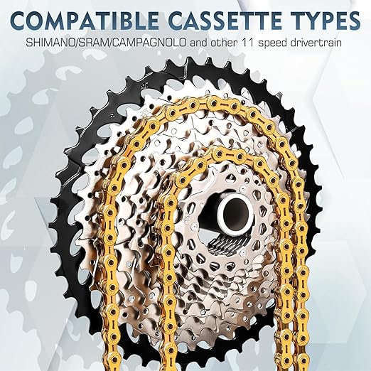 BUCKLOS 6/7/8/9/10/11/12 Speed Bike Chain, High Performance Lightweight Bicycle Chains for Road Bike/Mountain Bike/Ebike,Compatible with Shimano, SRAM, Campagnolo Silver/Gold