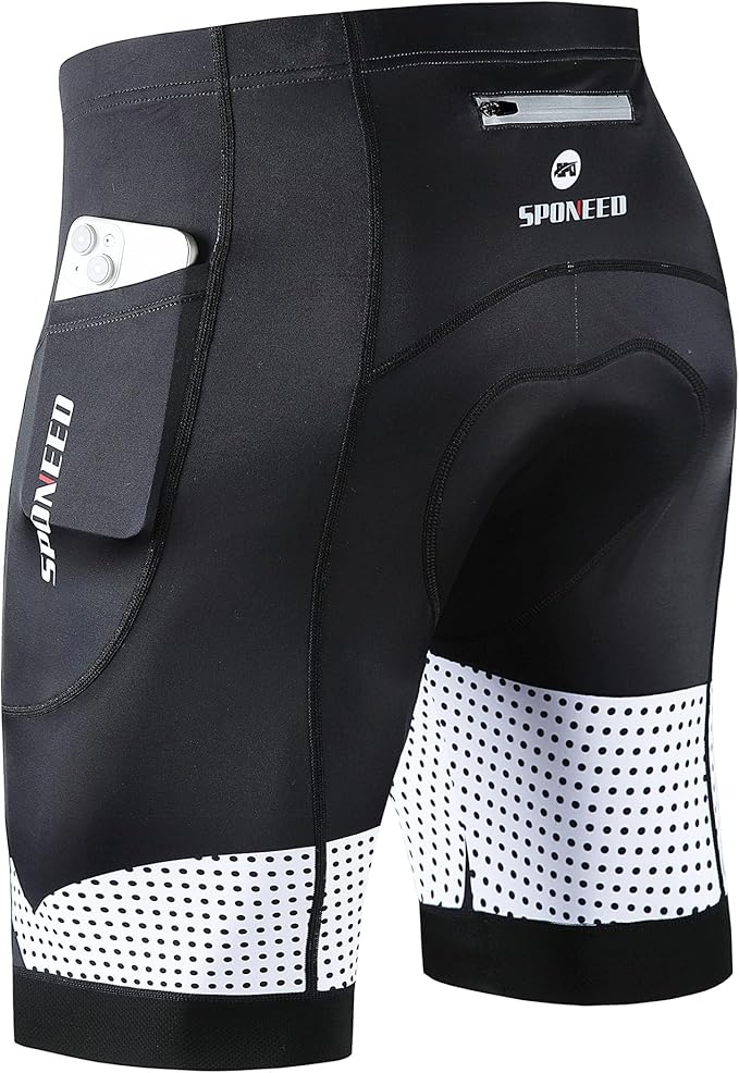 sponeed Men's Cycling Shorts Padded Bicycle Riding Pants Bike Biking Clothes Cycle Wear Tights