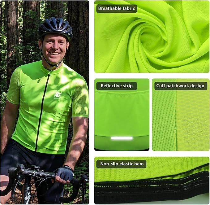 Cycling Jersey Men Bicycle Shirt Short and Long Sleeve MTB Road Biking Jersey with Pockets