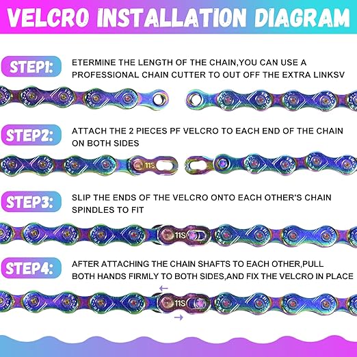 Rainbow 11 Speed Bike Chain, 1/2" x 11/128" 116 Links for Road Bike Mountain Bike (11 Speed Chain)