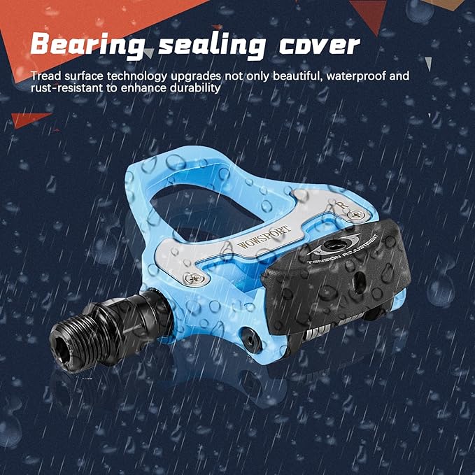 WOWSPORT Look Keo Road Bike Pedals - Lightweight Clipless Pedals with Sealed Bearings & Nylon/Carbon Body | 9/16″ Spindle, Compatible with Look Keo Cleats for Indoor & Road Cycling