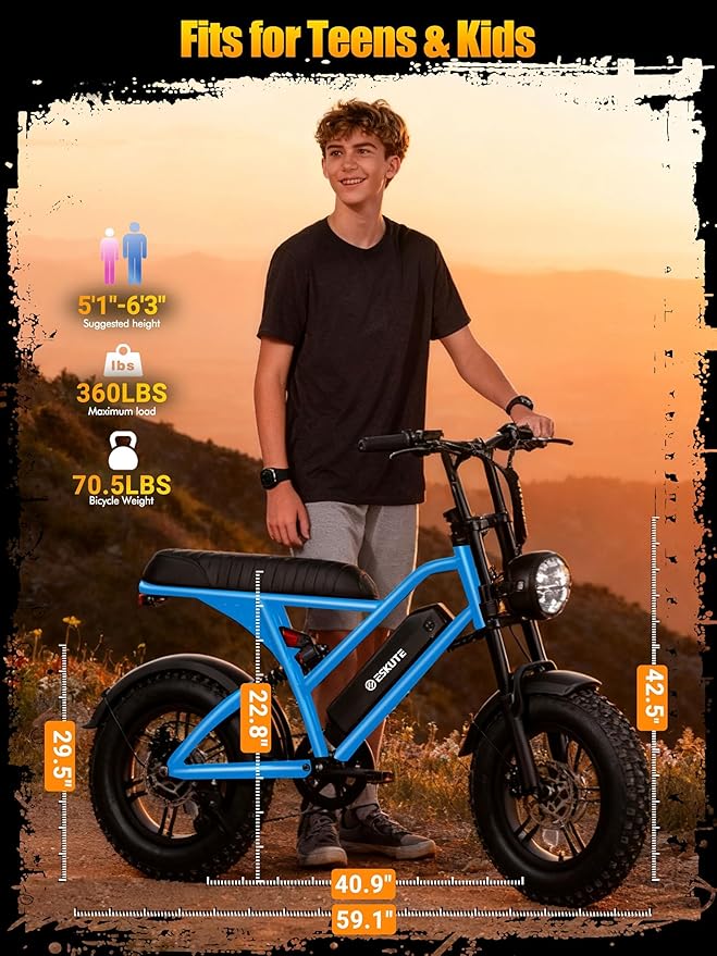 V100/V200 1500W Peak Electric Bike for Adults, 28MPH 48V13&20.8 Ah Removable Battery, 16/20"x4.0" Fat Tire, 7-Speed E-Bike with Dual Suspension – Commuter Ebike for Men & Women