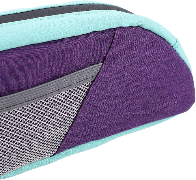 Fockety Top Tube Bike Bag, Color Blocking 0.8L Bike Frame Bag Bike Frame Storage Bag Bike Accessories Pouch for Mountain Road Bikes (Purple Green)