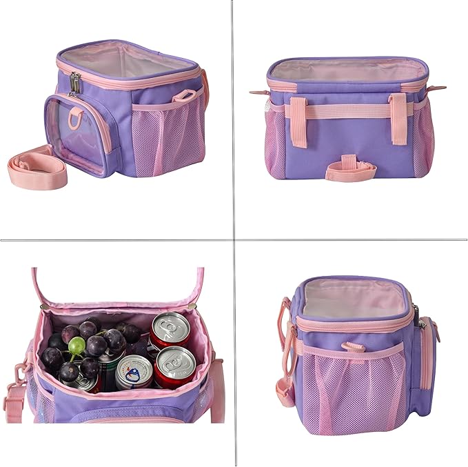 Kids Bike Basket,Durable Front Frame Bicycle & Scooter Basket Bag,Waterproof Fabric Bicycle Handlebar Bag for Boys, Girls, Toddlers with Shoulder Strap (Purple)