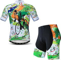 Hotlion Men's Cycling Jersey Sets Gel Pad Summer Bike Clothing Suit Breathable Bike Clothes with 3 Rear Pockets