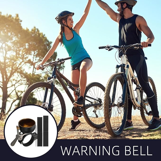 Vintage Bicycle Bell with Loud Sound, Retro Mini Bike Horn for Mountain, Road, Bikes and Scooters, Black Metal Bicycle Decoration and Warning Ring