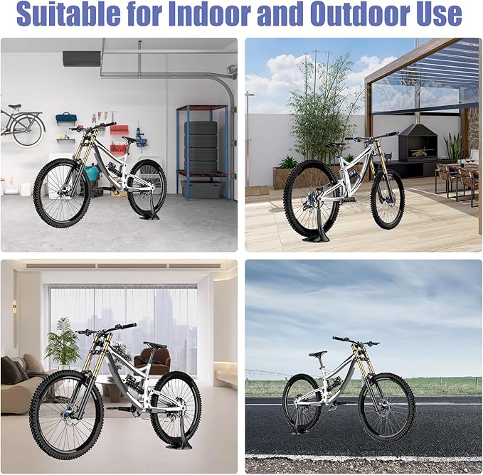 Tissting Bike Floor Stand, Bicycle Storage for Indoor Outdoor Garage, Bike Floor Rear Wheel Parking Rack Fit for 26in 27.5in 29in Mountain Road Bikes MTB