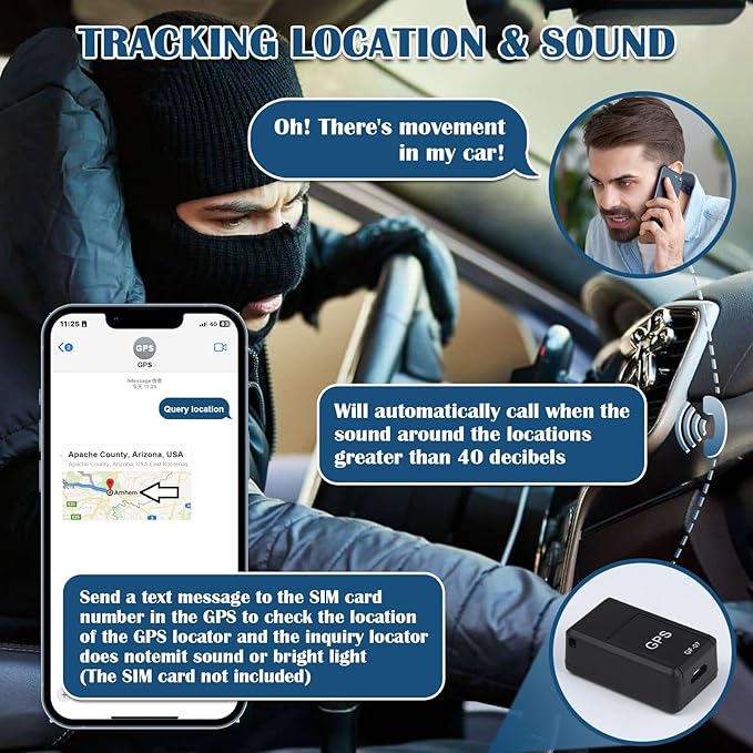 GPS Tracker for Vehicles - Mini Car GPS Tracker Portable Real Time Magnetic GPS Tracking Device,No Subscription Required/No Monthly Fee,Hidden GPS Trackers for Kids,Dogs,Trucks