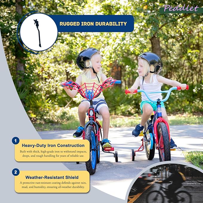 Bike Kickstand Unadjustable for Kids Bicycles Rear Kickstands Heavy-Duty Iron Bike Kick Stand for 16"-29" Wheel Girls and Boys Bike