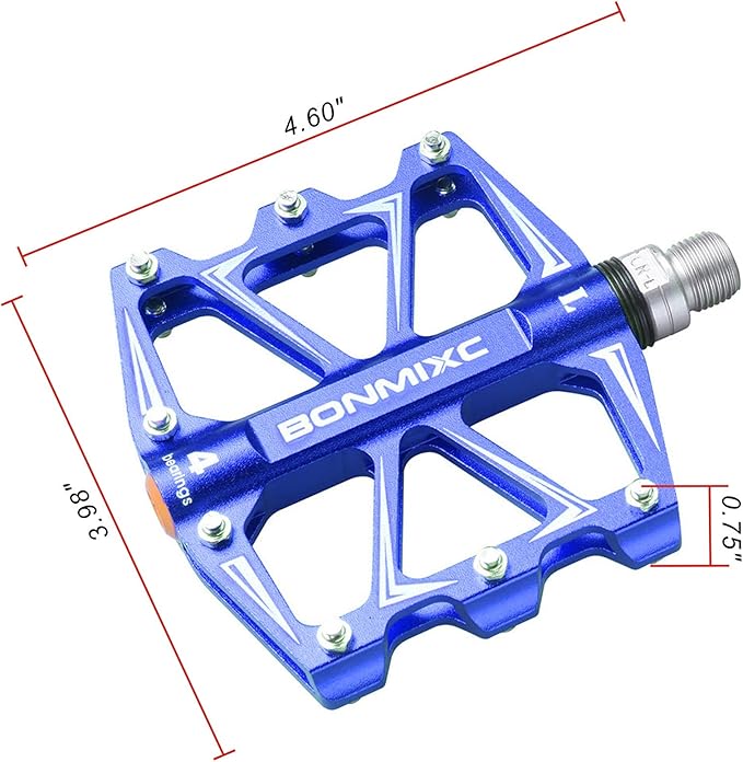 Mountain Bike Pedals 9/16" Alloy Lightweight MTB Pedals Sealed Bearing Flat Road Pedals