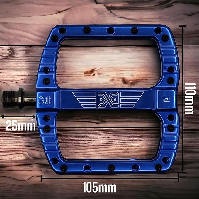 PDX G11 Mountain Bike Pedal MTB Pedal Large Concave Platform Machined Aluminum Polished Bicycle Non-Slip Pedals 9/16 Chromoly Spindle Smooth Ball Bearings