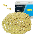 10 Speed Gold Bike Chain 1/2" x 3/32" 116 Links Bicycle Chain for Road Mountain Folding Racing Cycling Bikes (Gold-10 Speed)