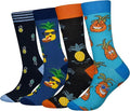 Cansok Men's 2/4 Packs Fun Crazy Novelty Dress Crew Socks
