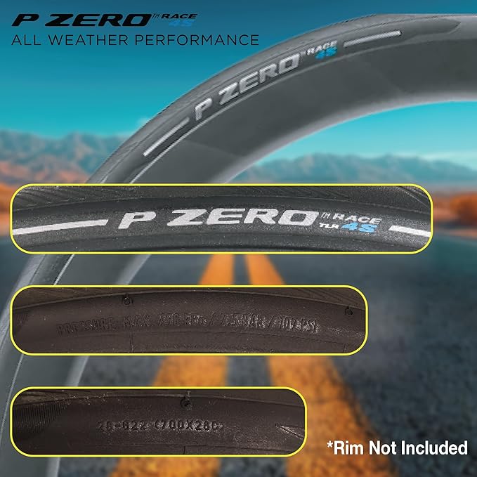 Pirelli P Zero Race 4S 28-622 (700 x 28c) Road Bike Tire for Wet and Cold Performance, TechBelt Construction for a Racing Feel, Extended Mileage for All-Season Cycling