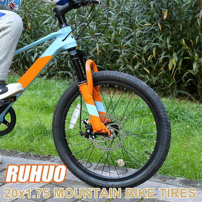 2-Pack 20x1.75 Bike Tire Tube, 20 Inch Mountain Bike Tires & Tubes, Folding Replacement Bicycle Tires with 2 Tire Levers for Hybrid, City Commuter, Urban