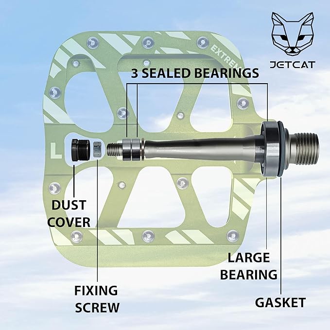 Mountain Bike Pedals Flat - MTB Pedals Flat, Bicycle Pedals, Road Bike Pedals, BMX Pedals, for BMX MTN Road Gravel EBike, Specialized Parts, Adults, Aluminum Metal Stamp 9/16"
