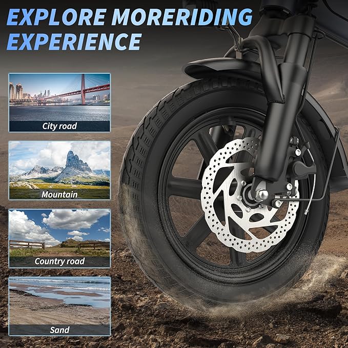Electric Bike for Adults, 500W Folding Ebike 14" Adult Electric Bicycles, 48V 10.4Ah/15.6Ah Removable Battery, 28 Miles/38 Miles 22 MPH City Commuter Bicycle, Mini E Bikes for Adults and Teens