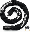 Sportneer Bike Lock: 8mm Thick High Security Anti Theft Bike Chain Lock with 2 Keys- 3.2/4ft Long Heavy Duty Anti-Cut Bicycle Lock for Bike, Motorcycle, Bicycle, Door, Gate, Fence, Grill