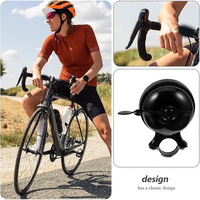Milisten Vintage Bicycle Bell Double-Sided Loud Iron Ringing Bell Black Multi-Function Portable Cycling Accessory for Outdoor Riding