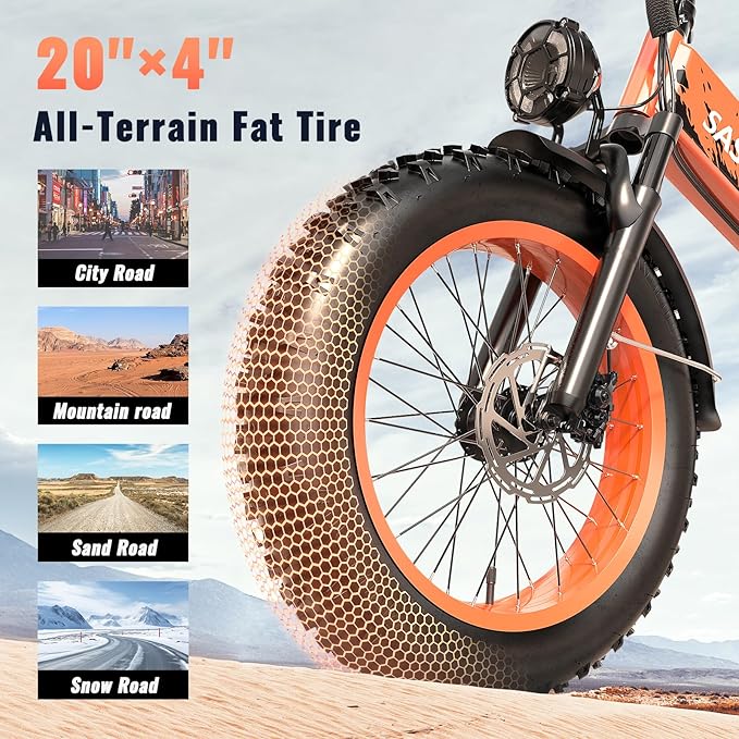 1500W Electric Bike for Adults Full Suspension,48/52v 20AH Electric Dirt Bike with 20" x 4.0 Fat Tire, Max 30+MPH & 70 Miles Electric Bicycle, Ebike for Snow, Mountains, Road UL Certified