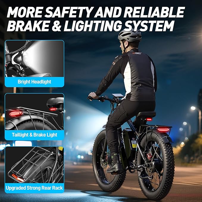 Peak 8000W 58V Max Output Dual Motor Ebike 40-47MPH Electric Bike for Adults 36AH Battery 105 Miles Range 24 Inch Fat Tire Commuter Mountain Dirt Electric Bicycles for All Terrain