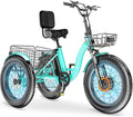 MOONCOOL 1000W 4" Fat Tire Electric Tricycle for Adults, 48V 14.5Ah All-Terrain Aluminum 20" E-Trike, Front Suspension, 7-Speed, 400lbs Max Payload