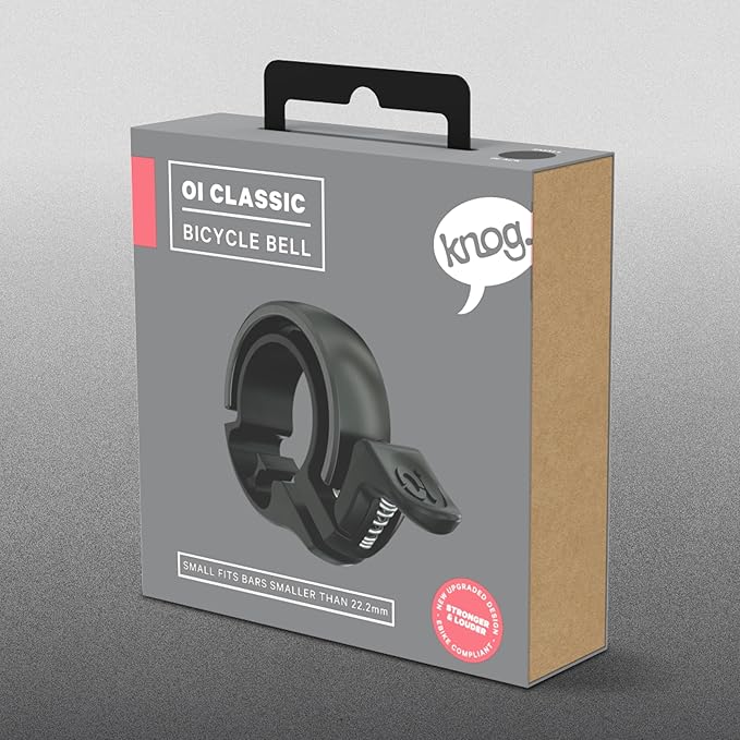 Knog Oi Bike Bicycle Bell - Original Luxury Styles, Built-in Cable Clip, Adult/Youth Bicycle Bell (Black, Copper, Brass, Aluminum)