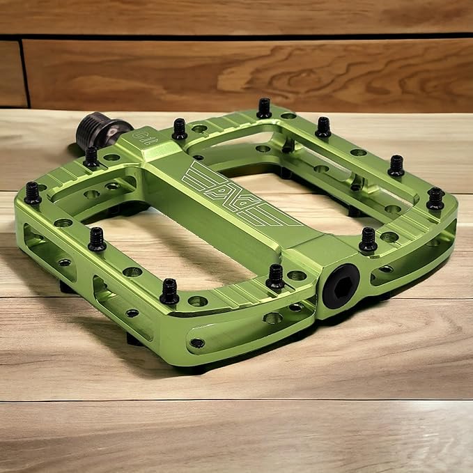 PDX G11 Mountain Bike Pedal MTB Pedal Large Concave Platform Machined Aluminum Polished Bicycle Non-Slip Pedals 9/16 Chromoly Spindle Smooth Ball Bearings