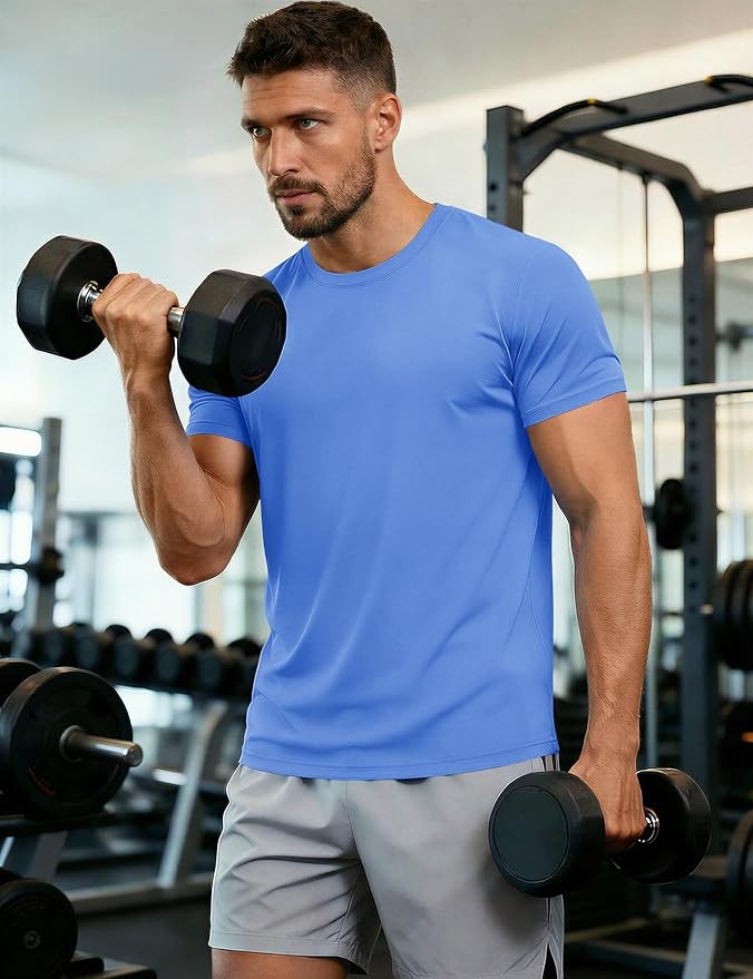 MAGCOMSEN Men's Short Sleeve UPF 50+ T-Shirt Quick Dry Workout Athletic Running Swim Tops Tee Rash Guard Performance Shirts