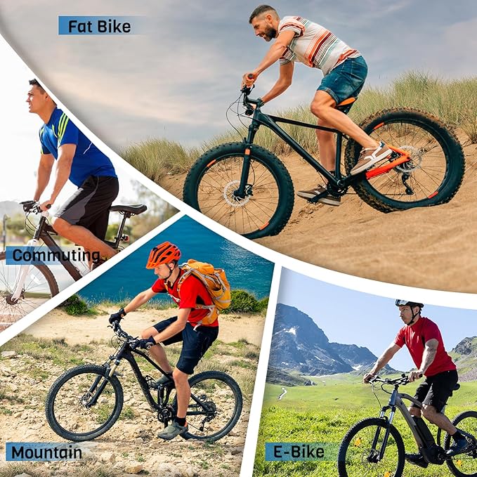 BUCKLOS MTB Hydraulic Disc Brakes for Mountain Bike, Left Front 800 mm Right Rear 1500mm Bike Hydraulic Brake Set Aluminum Alloy Levers with Calipers/PM/is Adapter fit eBike/Fat Bikes