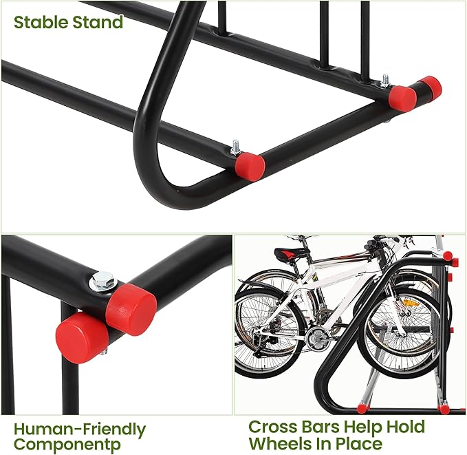 Commercial Grid Bike Rack, Single Sided Bike Rack Stand Ground, 10-Bike Capacity Bicycle Storage Stand, Power Coated Steel Floor Parking Stand for Garages, Stores, Schools and Universities
