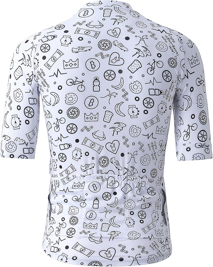 Men’s Cycling Jersey Short Sleeve, Breathable Quick-Dry Mountain Bike Shirt with Zipper for Road Cycling MTB Riding