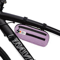 Waxed Canvas Frame Bag – Waterproof Zippers, Dual Storage Compartments, Adjustable Straps – Fits All Frame Sizes, Perfect for Cycling, Commuting, and Adventure Rides (Purple)