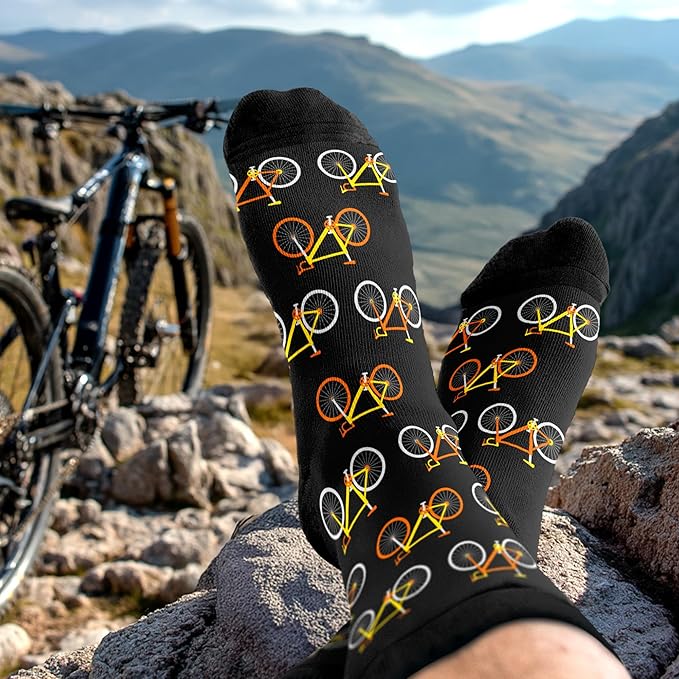 Cycling Socks - Gifts for Cyclists, Mountain Bike Accessories, Bike Socks and Funny Biker Gifts for Men