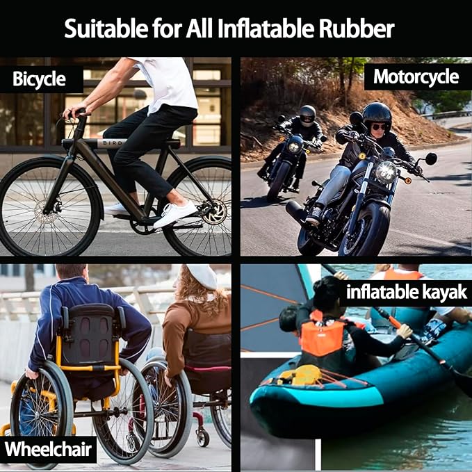 Bicycle Inner Tube Repair Kit - Vulcanizing & Glueless Patches with Tire Levers, Universal for Motorcycle BMX MTB Road Mountain Cycling