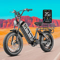 eAhora Juliet Long Range Ebike - [2025] 2000W/1200W 31-34MPH 52V 60Ah 200Mile Electric Bike for Adults, 20'' Fat Tire Fast Electric Mountain Bike Full Suspension E-Bike for Delivery Commuting