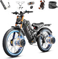 eAhora 2026 Romeo Pro 3 5600W 50Mph High-Torque Ebike, 60V 80Ah 250-Mile Long Range Electric Bike for Adults, Adjustable Air Suspension, 26'' Puncture-Proof Tire, UL 2849 Certified by TÜV