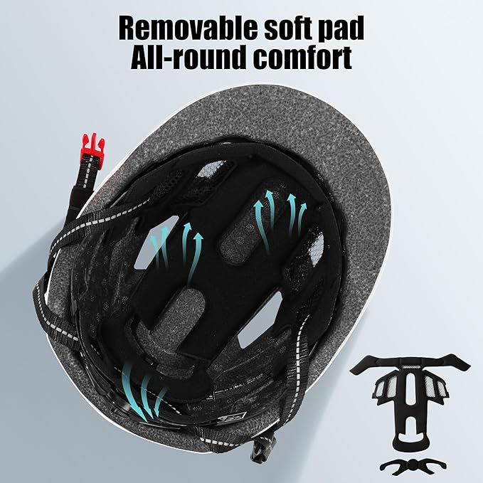 LUMDEER NEUBOZ Hat Bike Helmet for Adults - Certified Bicycle Helmet with Light & Visor, Durable Commuter Ebike Helmet for Men Women