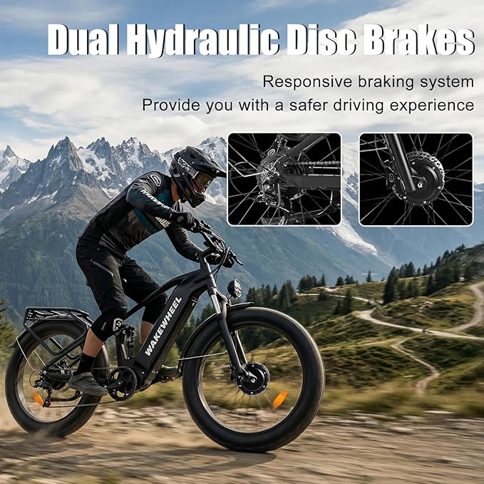 8000w Electric Bike for Adults, 60V 32Ah Battery Ebike, Fat Tire & Long Range Electric Bicycles, 210Nm Mountain Bike Full Suspension, Hydraulic Brake Electric Bicycle