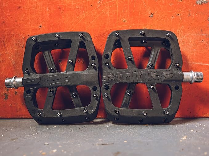 e*thirteen Components Composite Base Flat Pedals for MTB, Mountain Bike, BMX, eBike, eMTB