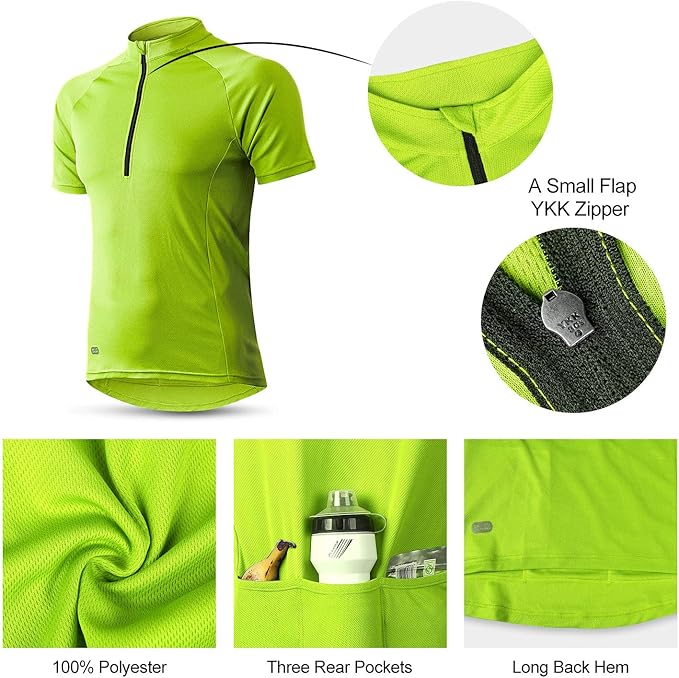 INBIKE Men's Cycling Jerseys Moisture Wicking Short Sleeve Quick Dry Bike Jersey Long Sleeve Running Tops Breathable