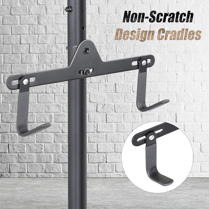 CyclingDeal 2 Bike Bicycle Vertical Hanger Parking Rack Gravity Floor Storage Stand for Garages or Apartments