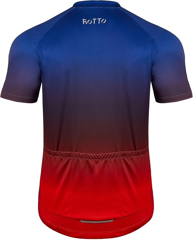 ROTTO Cycling Jersey Mens Bike Shirt Short Sleeve Gradient Color Series