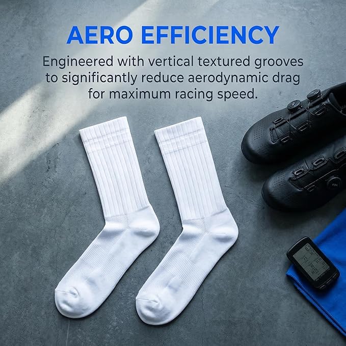 Cycling Socks for Men & Women - 3D Arch Support Compression Bike Socks | Moisture Wicking & Breathable