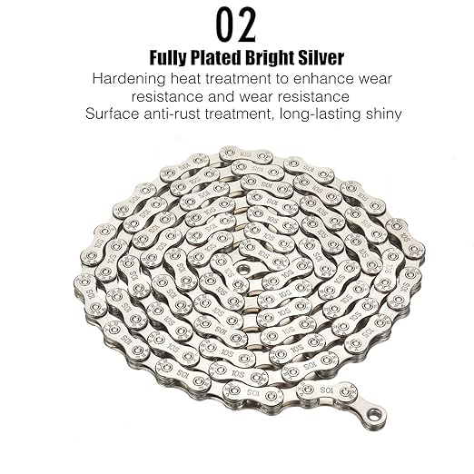 Bike Chain 1/2" x 11/128" 116 Links 10 Speed Bicycle Chain,Bike Chains MTN BTX MTB Mountain Bike Road,10-Speed Chain