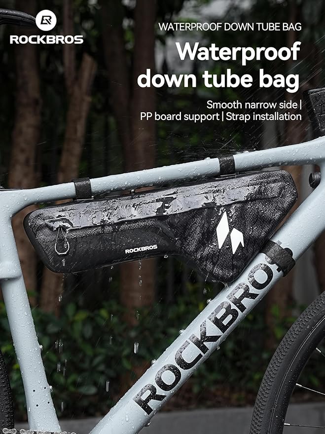 ROCKBROS Bike Frame Bag Waterproof Stable & Complete Set Top Tube Bicycle Storage Bag E-Bike Accessories for Women Men Cycling Fits for Outdoor Long Journey MBT Mountain Road Bike Gear Black