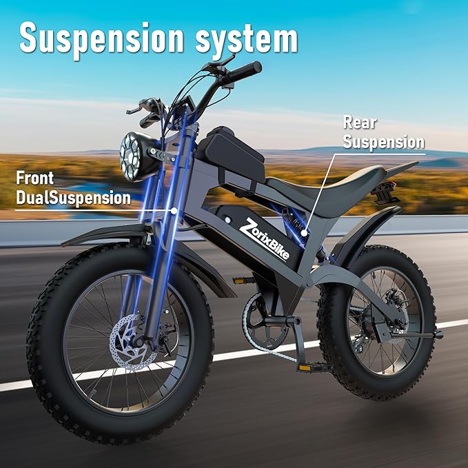 Electric Bike for Adults,48V 20AH - Peak Power 1500/3000W Brushless Motor Electric Bicycle - Max Speed 31-35MPH - Max 80 Miles Range - 20" x 4.0" Fat Tire Dirt E-Bike,7-Speed