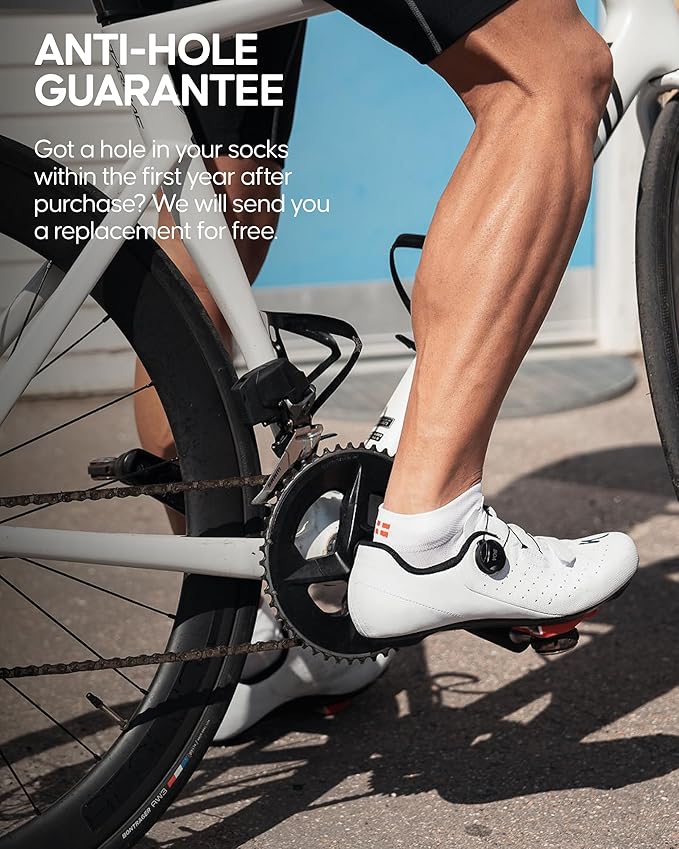 DANISH ENDURANCE Cycling Socks, Ankle Length, Breathable, Cushioned, Biking Socks for Men & Women, 3 Pack
