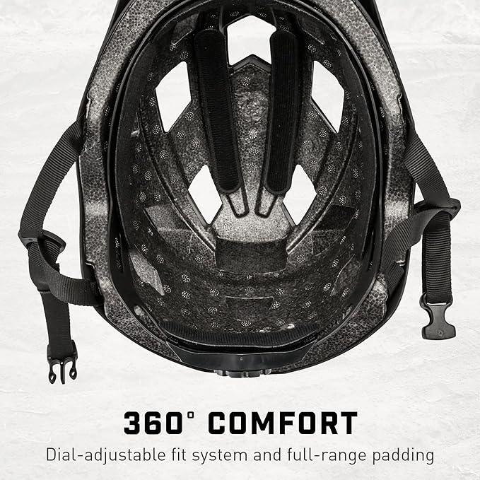 Mongoose Capture Bike Helmet, Ages 8+, Built-in Camera Mount, Durable ABS Shell, Vents for Airflow, Adjustable Fit, Full-Range Internal Pads, Go-Pro Compatible, Helmet for Kids and Adults