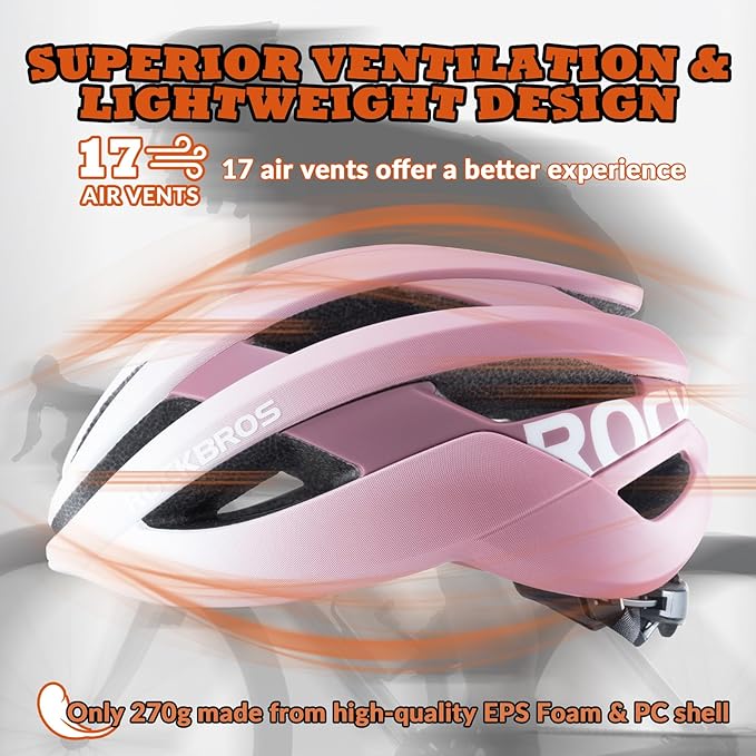 ROCKBROS Bike Helmet for Adults, Size 54-62 cm for Riders, Microshell, Adjustable Dial, Interior Padding, Air Vents, Mountain & Road Bike MTB Commuting